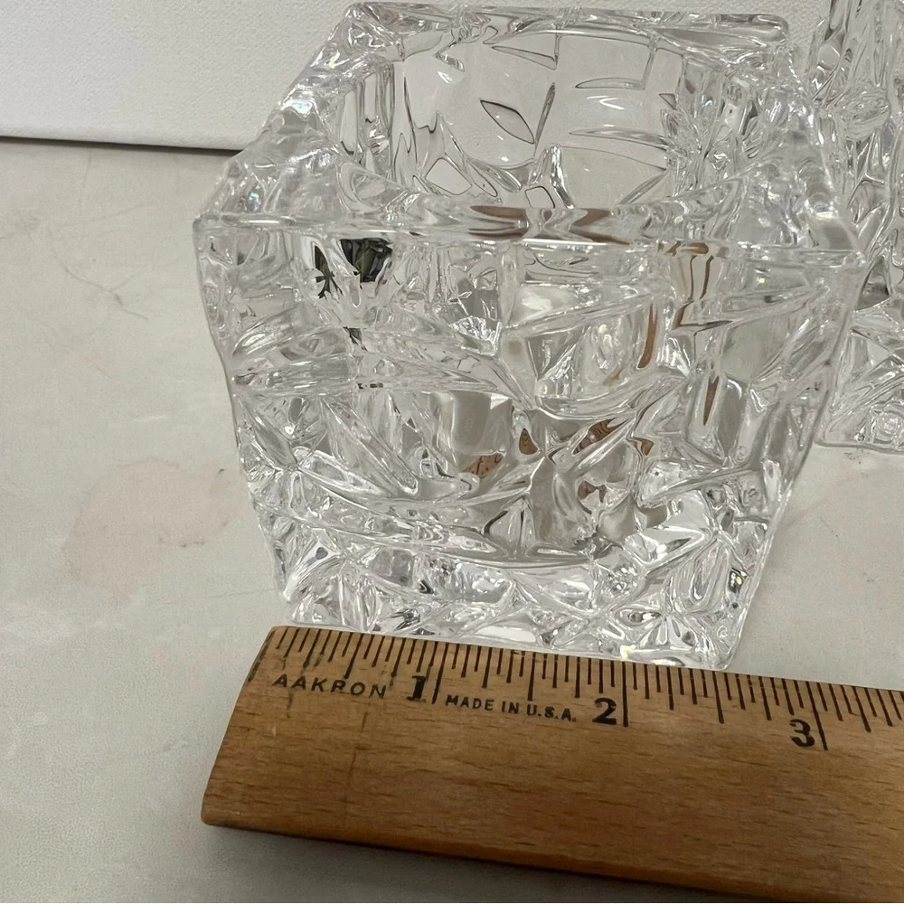Nachtmann Crystal Candle Holders by Riedel Glassworks 3 inches